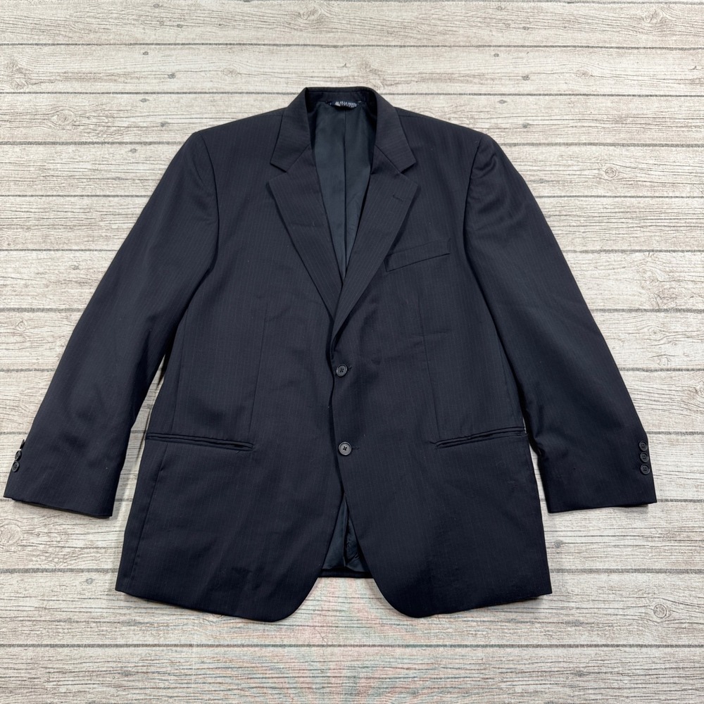 Oscar de la Renta Blazer Men's 46R Navy Blue Pinstripe 2-Button Classic Tailored